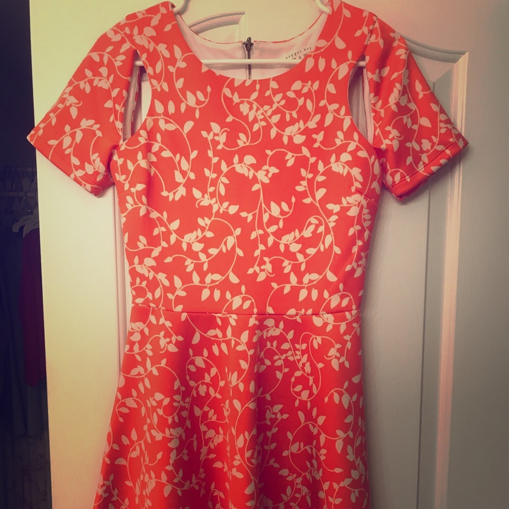 Orange patterned dress